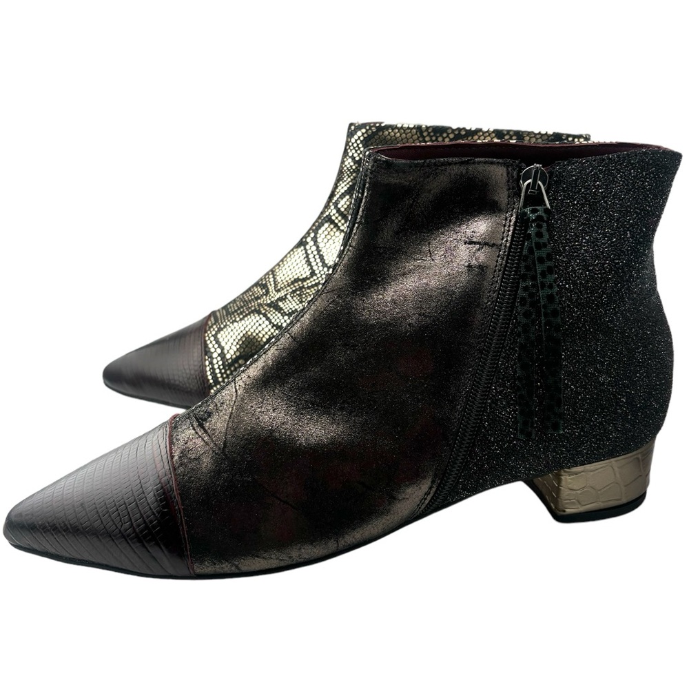 Manhattan Booties -Patchwork Leather